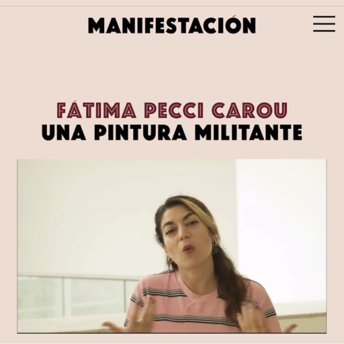 Fátima Pecci Carou ↝ “MANIFESTACIÓN EN FOCO”, ONLINE PROGRAM. MUSEO MALBA